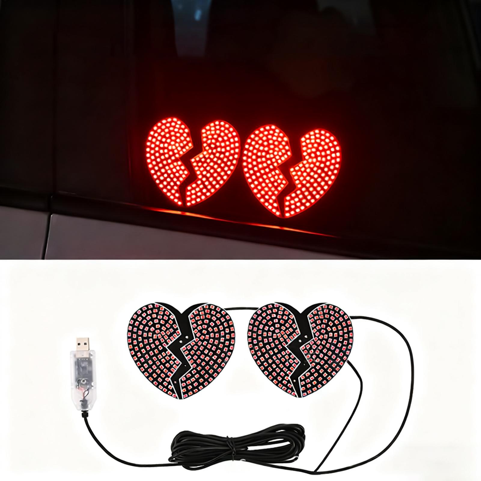 車の窓に光るサイン ハート型 自動車装飾 車の後部窓警告灯  - Up Lighting Decor のレビューと価格