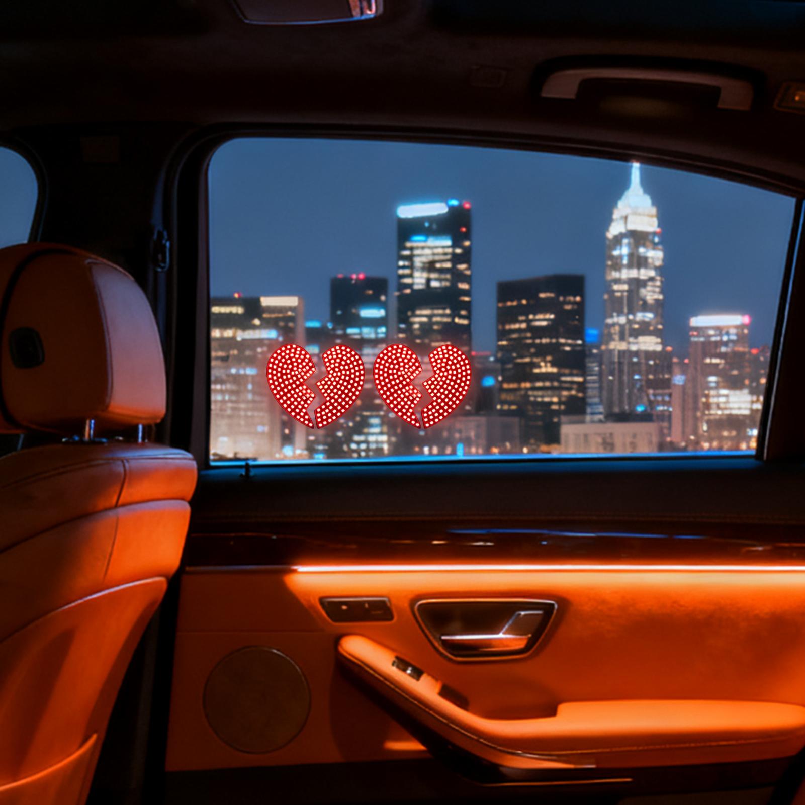 車の窓に光るサイン ハート型 自動車装飾 車の後部窓警告灯  - Up Lighting Decor のレビューと価格