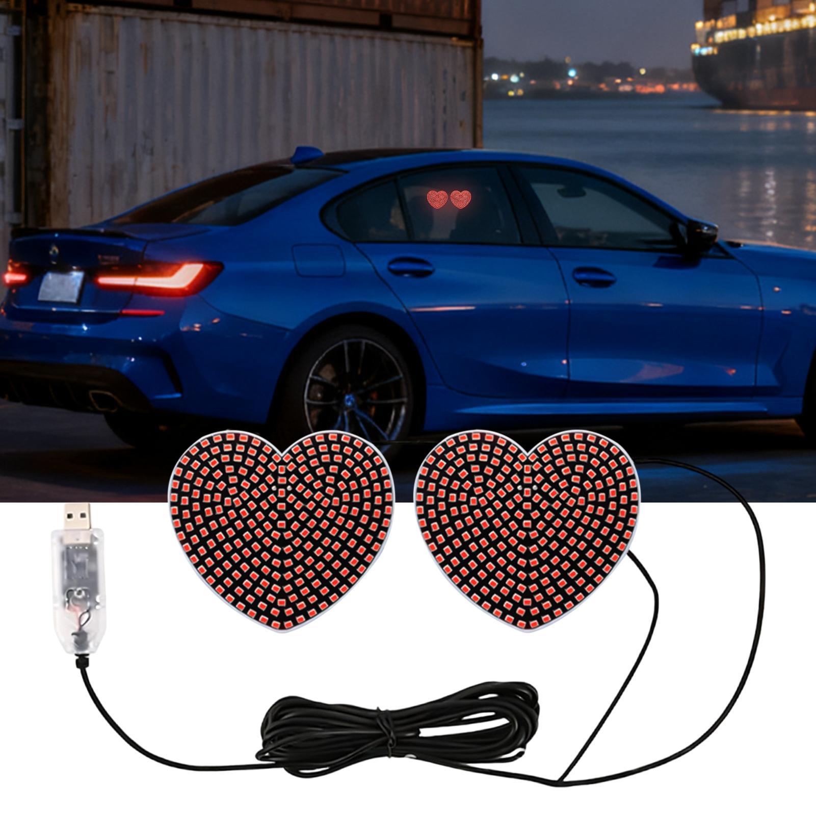 車の窓に光るサイン ハート型 自動車装飾 車の後部窓警告灯  - Up Lighting Decor のレビューと価格