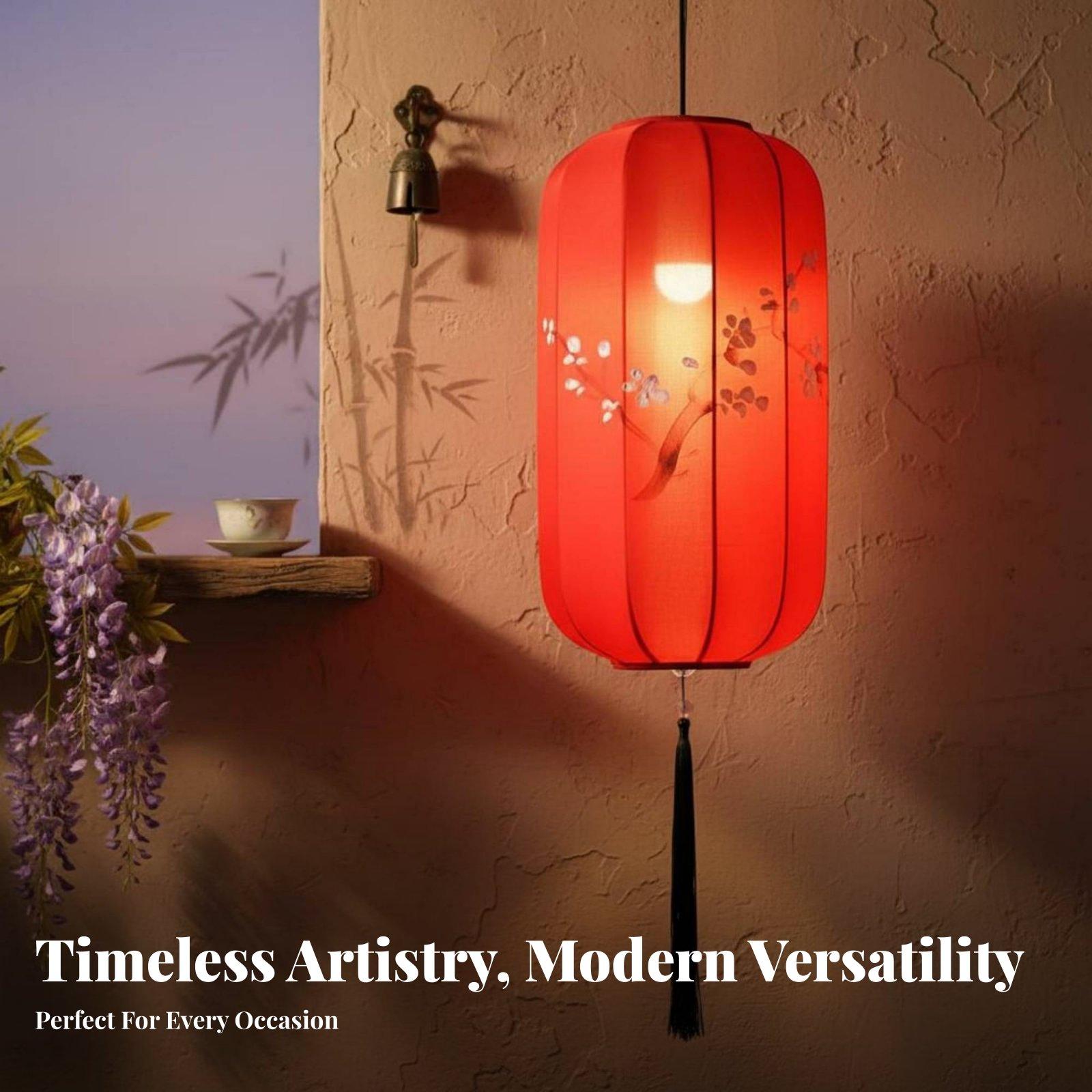 中国風デザインの防水ランタン。屋外レストラン用の手描きの楕円 - Decor Timeless Lighting のレビューと価格