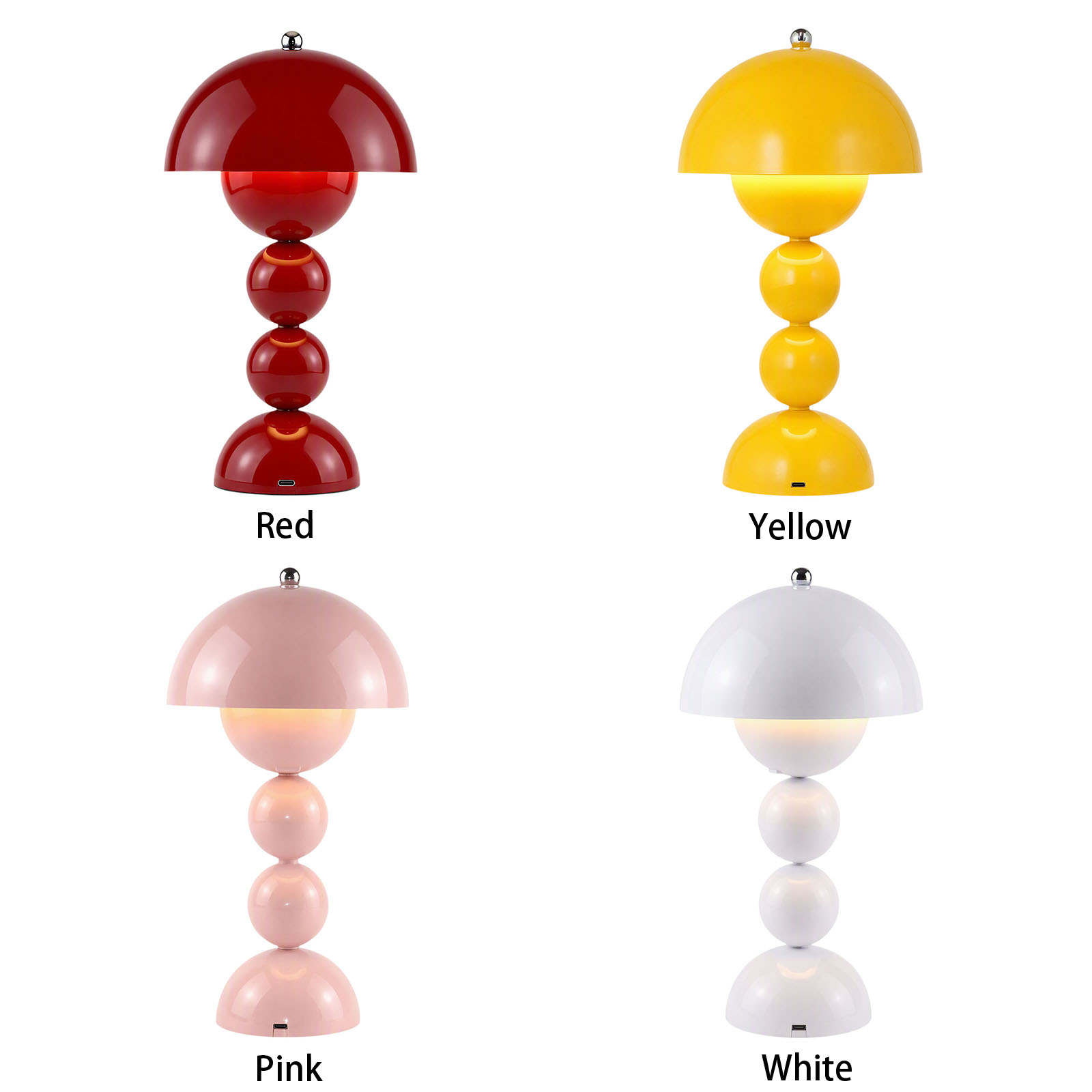 きのこ型の花柄テーブルランプ。USB充電式LEDデスクライト - Decor Lighting Lamps のレビューと価格