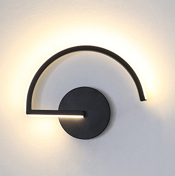モダンな北欧LEDウォールランプ、ミニマリストブラック幾何学 - Up Lighting Decor のレビューと価格