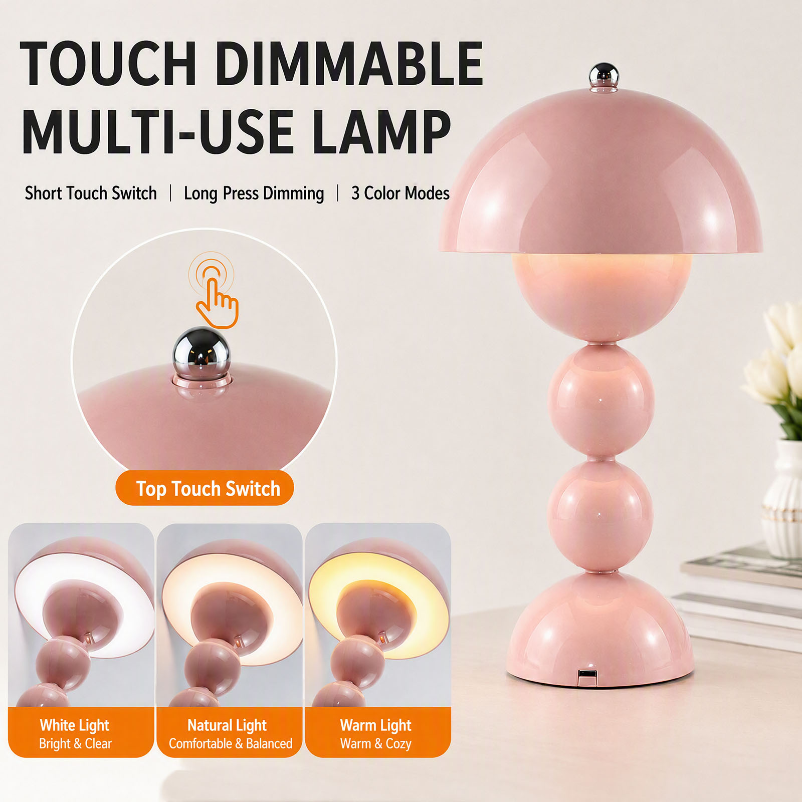 USB接続のきのこ型LEDテーブルランプ。3つのカラーモード - Decor Lighting Lamps のレビューと価格