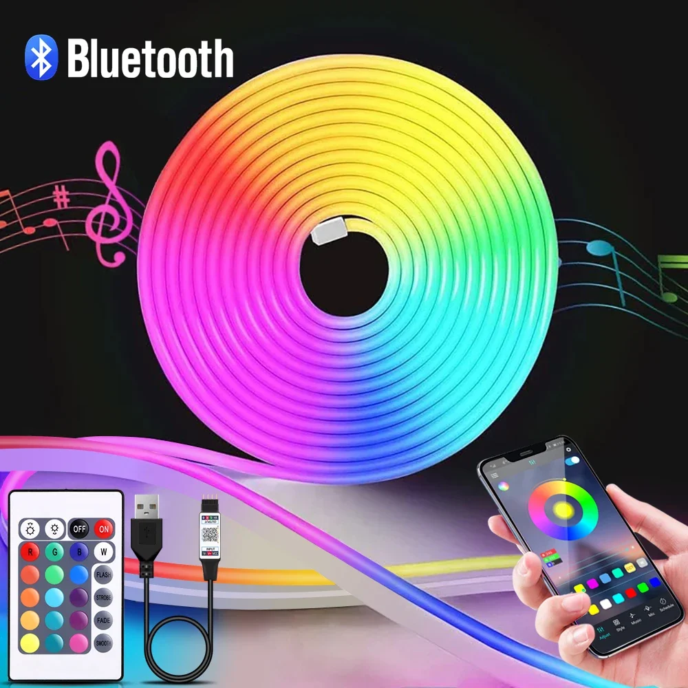 1-5m RGB LEDネオンストリップライト 5V USB - Lighting Decoration Ideas のレビューと価格